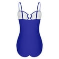 thumbnail image 5 of UPPADA Womens Full Coverage One Piece Swimsuit Spaghetti Straps High Waisted One Piece Swimsuit Lace Up Cute Swimsuit Flattering Swimsuits Blue,M, 5 of 6