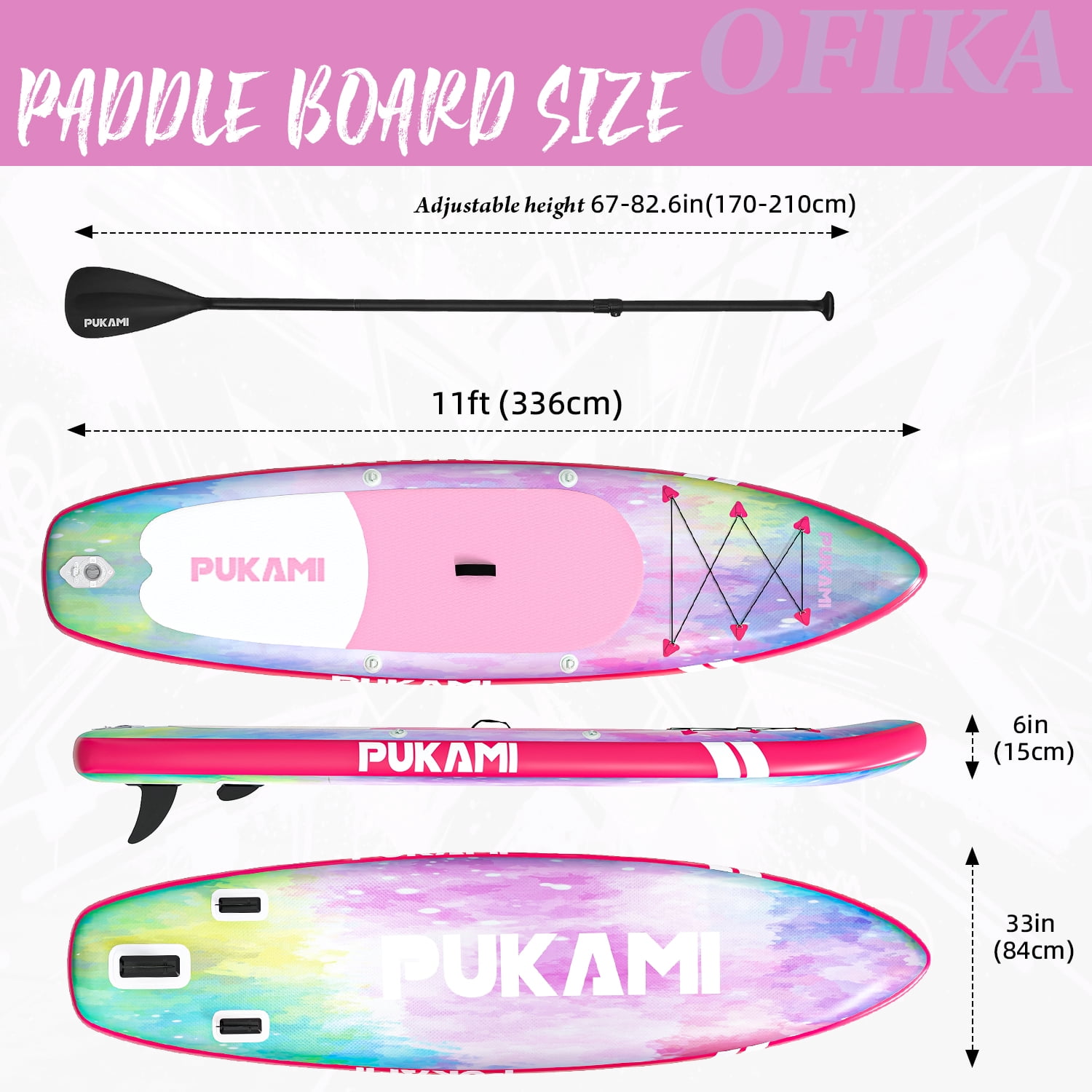 Waleaf 11' Inflatable Stand Up Paddle Board with Premium SUP Paddle Board Accessories & Carry Bag,Paddle,Pump,Leash,Wide Stable Design,Non-Slip Deck,Surf Control for Adults & Youth
