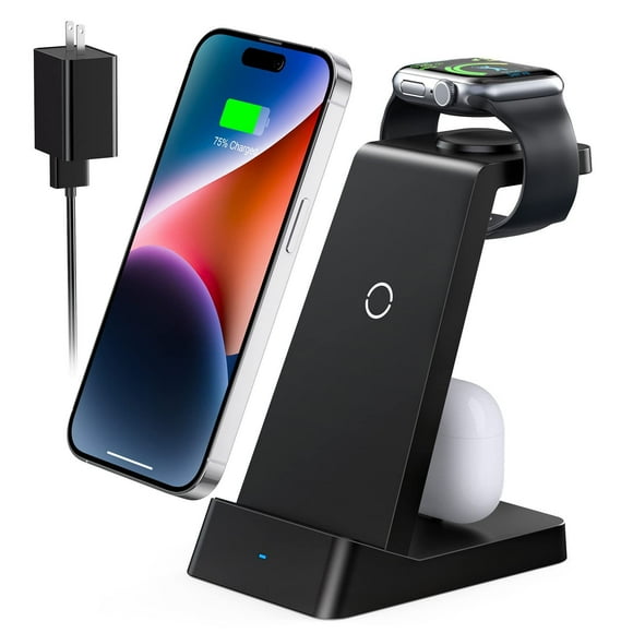 EGNMCR Wireless Charger 3-in-1 Wireless Charging Station With Adapter, Wireless Charger, With Adapter Wireless Charging