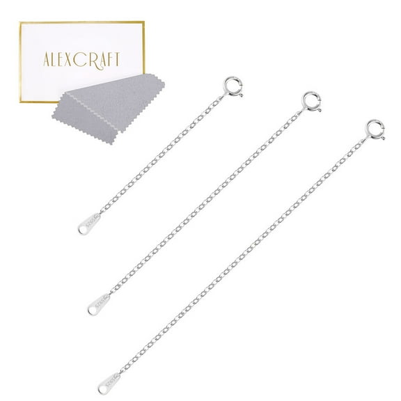 Alexcraft Necklace Extenders, 14k Gold Plated Chain Extenders for Necklaces, Gold Necklaces Bracelet Anklet Extender for Women Jewelry Making, 3 Piece Set, 2", 3", 4"