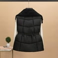 thumbnail image 5 of Women's Plus Size Vest Jacket Thin Down Stand Collar Sleeveless Slim Light Pocket Zipper Down (Black XL), 5 of 5