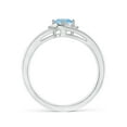 thumbnail image 2 of ANGARA Natural Aquamarine and Diamond Split Shank Ring in 14K White Gold for Women (Size-6x4mm) | March Birthstone, Birthday, Anniversary, Jewelry Gift for Women | Natural Aquamarine Ring, 2 of 9