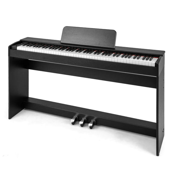 Costway 88-Key Hammer Action Weighted Keyboard Electric Piano with Stand & Triple Pedals