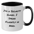 thumbnail image 2 of Amangny Security Guard Gifts: Funny I'm A Security Guard. I Speak Fluently In nerd. Two Tone Coffee Mug for Graduation, 2 of 5