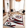 thumbnail image 6 of Star Abstract 5x7 Area Rug – Modern Contemporary Colorful Soft Polyester Carpet for Living Room Design 1311 Grey Red, 6 of 6