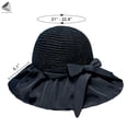 thumbnail image 2 of PULLIMORE Womens Summer Wide Brim Cap UV Protection Sun Beach Hats Foldable Bucket Hat with Bow (Yellow), 2 of 9