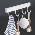 thumbnail image 4 of Estante de pared de aluminio con 4 ganchos, multiusos, sombrero, ropa, abrigo, toalla, bata, 4 of 8