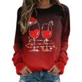 thumbnail image 1 of Gibobby Sudaderas de Navidad para mujer Sudadera de Navidad para mujer, divertido árbol de Navidad, camión, gráfico, cuello redondo, cómodo, ajuste holgado(Rojo,XG), 1 of 5