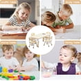 thumbnail image 4 of Adjustable height niños mesa y chair set con superficie con grafiti-47.2 x 23.6 x 18.9 pulgadas 4 sillas bpa-free non-slip feet ages 2-10 burlywood ideal playroom classroom y home, 4 of 7