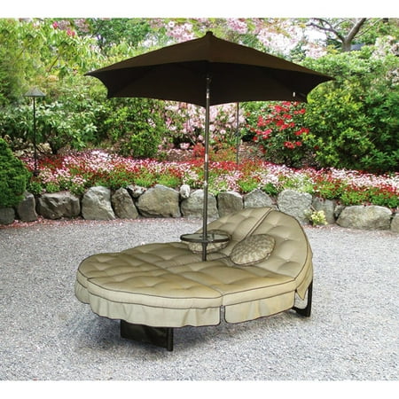 Mainstays Deluxe Orbit Chaise Lounge, Umbrella & Side Table, Seats