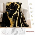 thumbnail image 5 of Black Gold Marble Blanket Soft Cozy Warm Twin Blanket for Bed, Plush Fuzzy Flannel Fleece Blankets for Sofa, Modern Geometric Textured Throw Blankets for Couch, Lightweight Gifts for Women, 60"x80", 5 of 9