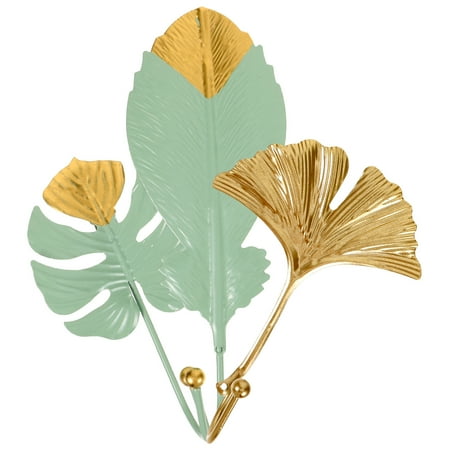 

Hook Golden Leaves Wall Decoration Leaf Single Hooks Door Cute Hanging Clothing Metal