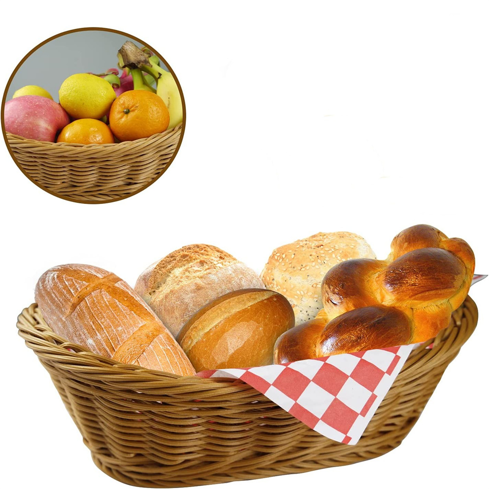 Breads Baskets, Stackable Oval Fruit Baskets Food Serving Holders for