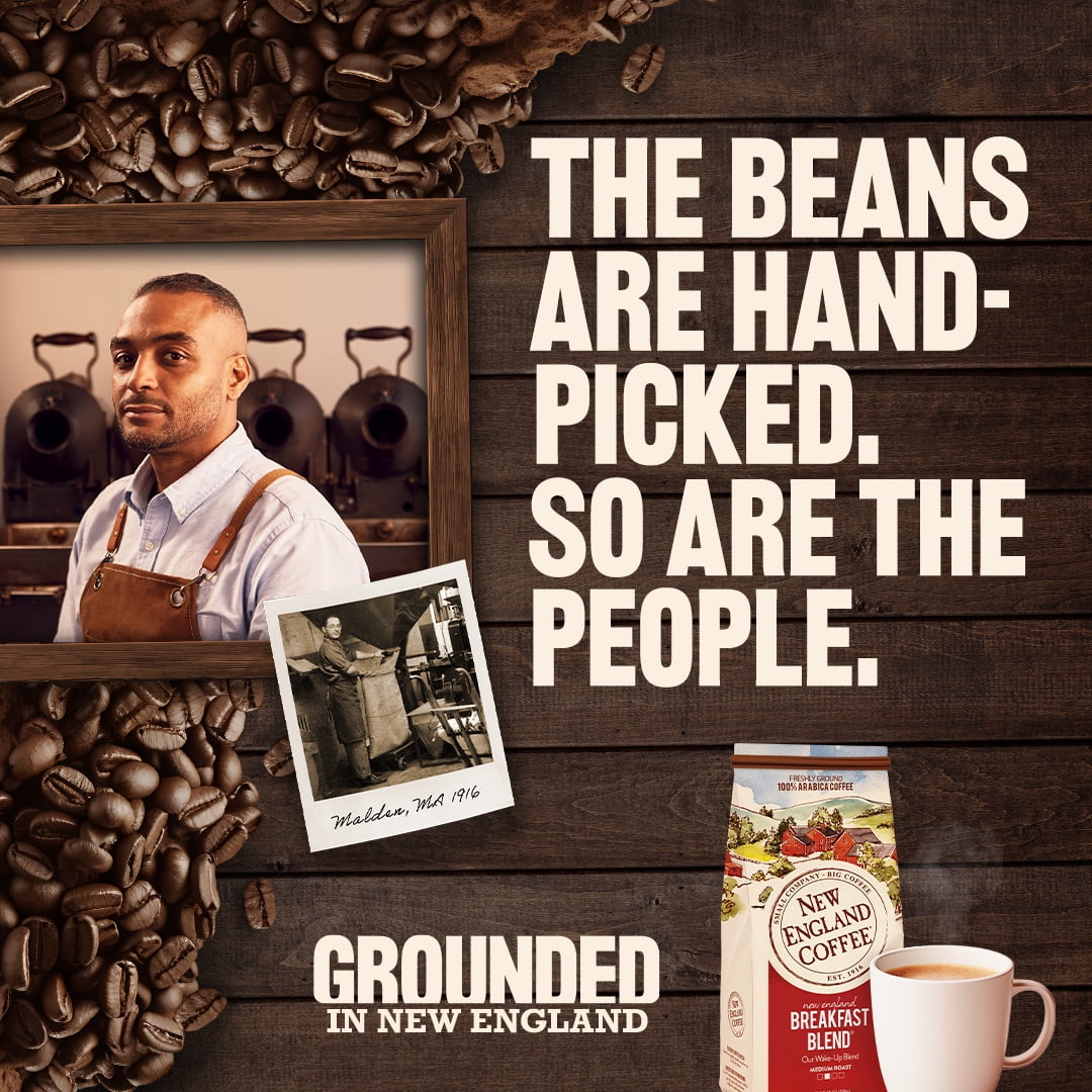 New England Coffee Hazelnut Crème Blend Medium Roast Ground Coffee, 18 oz