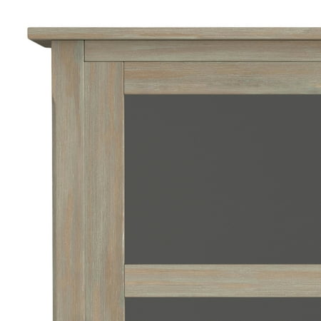 Simpli Home - Avalon High Storage Wine Rack Cabinet - Distressed Grey