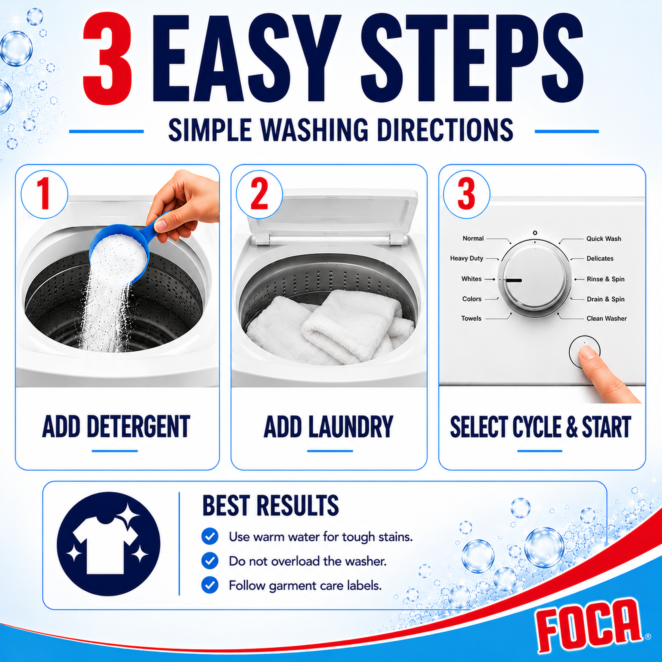 Foca Powder Laundry Detergent With Enzyme Formula photo 5