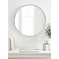 thumbnail image 6 of Kate and Laurel Rowla Modern Round Wall Mirror, 24 Inch Diameter, Silver, Decorative Circle Mirror with Polished Stainless Steel Finish and Large Size, 6 of 7