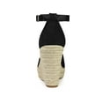 thumbnail image 2 of BLISSFUL STEP Women's Ankle Strap Platform Espadrilles Wedge Heel Sandals Black 7, 2 of 7