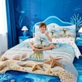 thumbnail image 4 of meiyoeat Beach Floral Vase 7-Piece Twin Bedding For Boys,Shell Print Bedding Comforter Set,Colorful Stars Reversible, 4 of 7