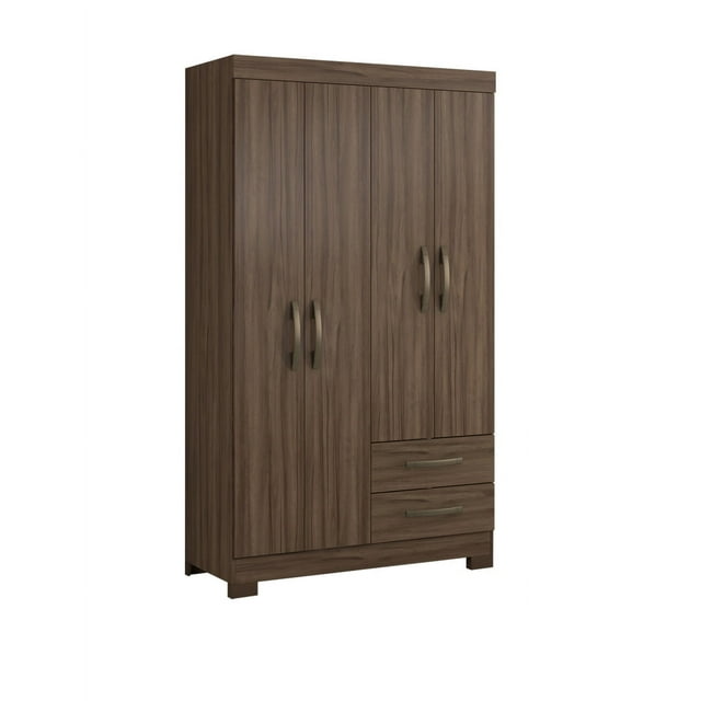 Ropero Closet Moderno SKAL LIVING 4 Puertas y 2 Cajones NT5005 Nogal
