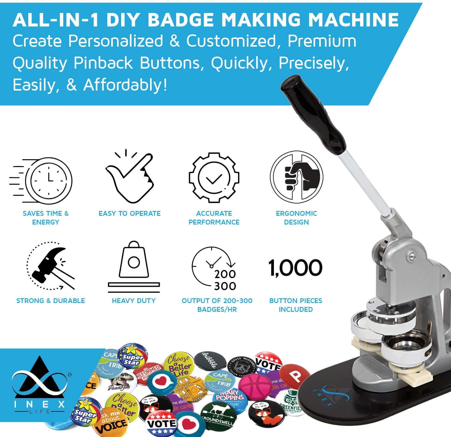  Badge Machine Die Cutter - Professional Round Punch