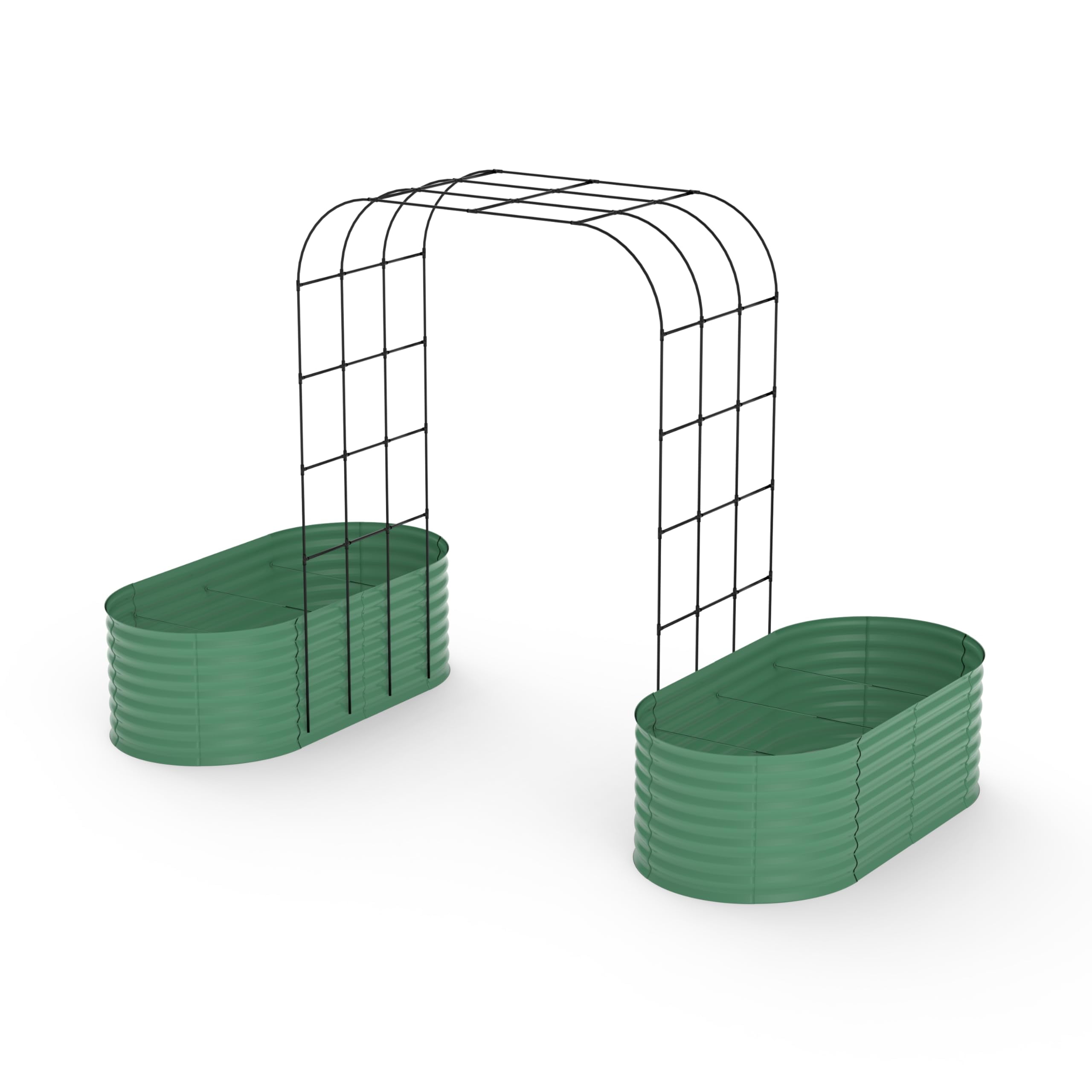 Riedhoff Raised Garden Bed with 95" H Tall Arch Trellis for Climbing Vegetables Flowers,Green