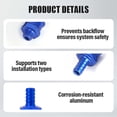 thumbnail image 4 of Aluminum Alloy One-Way Check Valve 10mm, Blue Non-Return Backflow Preventer for Water Oil Gas, Double-Insert, 1 Pack, 4 of 5