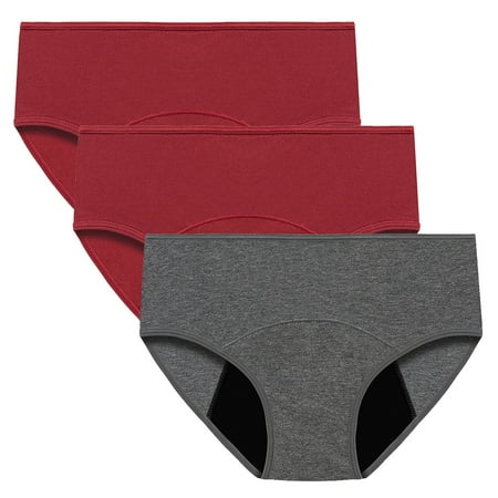 ATOYSOY Women s Plus Size Hip Lifting Cotton Panties  3 Pack Multipack Solid Leak Proof Panty Comfy Shapewear Control Briefs Seamless Stretchy Mid Waist Period Underpants Clearance Gray S
