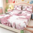 thumbnail image 4 of Manfei Vintage Xmas Christmas Tree Bed Sheets,Winter Holiday Full Size Sheets,4pcs,1 Flat Sheet,1 Fitted Sheet and 2 Pillowcases, 4 of 6