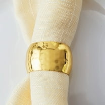 Efavormart 4 Pack Metallic Gold Hammered Napkin Rings for Wedding Party Formal Dinning Decor