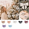 thumbnail image 2 of Christmas 2Pc Pearl Bow Decorations with 3D Crystal Beading, Elegant Hanging Ornaments for Tree Mantel Door Party, Festive Holiday Accent with 2 Count, 2 of 9