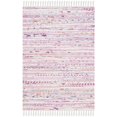 thumbnail image 1 of Safavieh Rag 2'3" X 6' Hand Woven Cotton Rug in Light Pink, 1 of 3