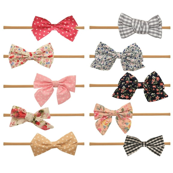 Baby Girl Headbands and bows - Nylon Headband Fits newborn toddler infant girls (Joy Collection)…