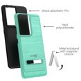 thumbnail image 4 of CoverON For Samsung Galaxy S21 Ultra 5G Phone Case, Slim Metal Kickstand Rugged Dual Layer Cover, Mint Teal, 4 of 8