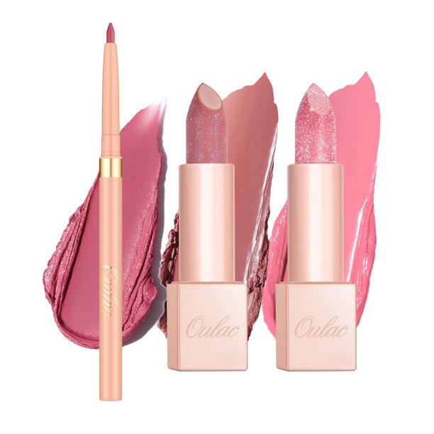 Set de lápiz labial y delineador de labios Oulac Infinity Moisture Shine, 3 unidades