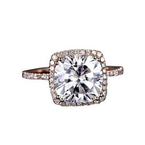 1.50 Carat Halo Moissanite and Moissanite Wedding Ring with 18k Gold Plating