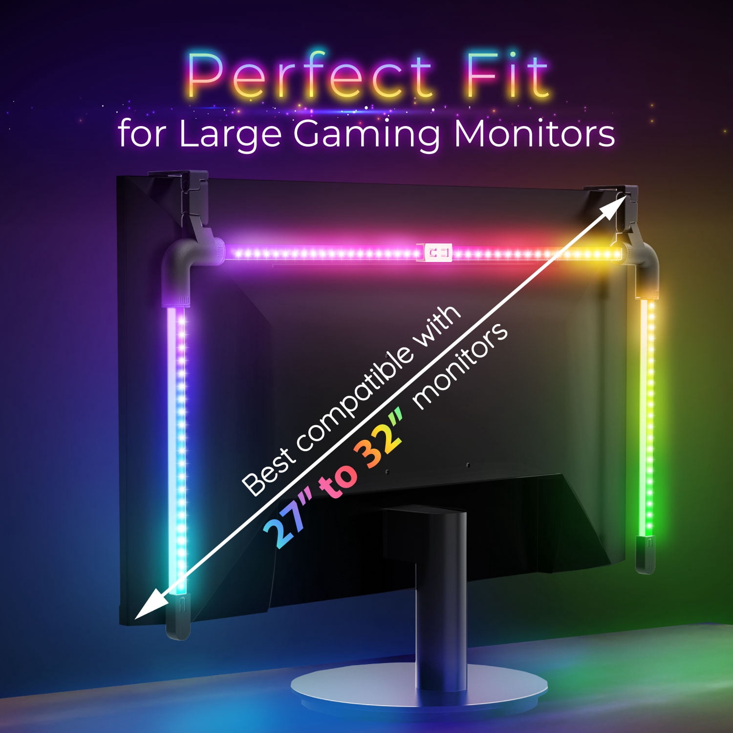 Fosmon 4.9ft LED Monitor Backlight, RGB Gaming Light Bar, USB Powered LED Light Strip, Enhanced Color Matching Immersive Lighting for Games/Movies