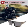 thumbnail image 2 of Gafas de montar para motocicleta Unique Bargains 1 Pc Antideslumbrantes Triacetato de celulosa PC UV400 Gafas de sol de ciclismo con lente gris oscuro y marco de marca de agua de hojas amarillas, 2 of 6