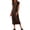 Brown, variant on Qiopertar Women's Casual Fitted Round Neck Long Dress Short Sleeve Solid Color Spring Summer Beach Travel Relaxed Comfy Basic Dress, Khaki L