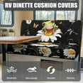 thumbnail image 4 of FOR U DESIGNS Frog Daisy Marble Print 2 Pcs RV Dinette Cushion Covers Elastic Camper Seat Covers Dinette Booth Stretch Loveseat Sofa Chair Cover Furniture Protector for RV Camper Car Bench, 4 of 7