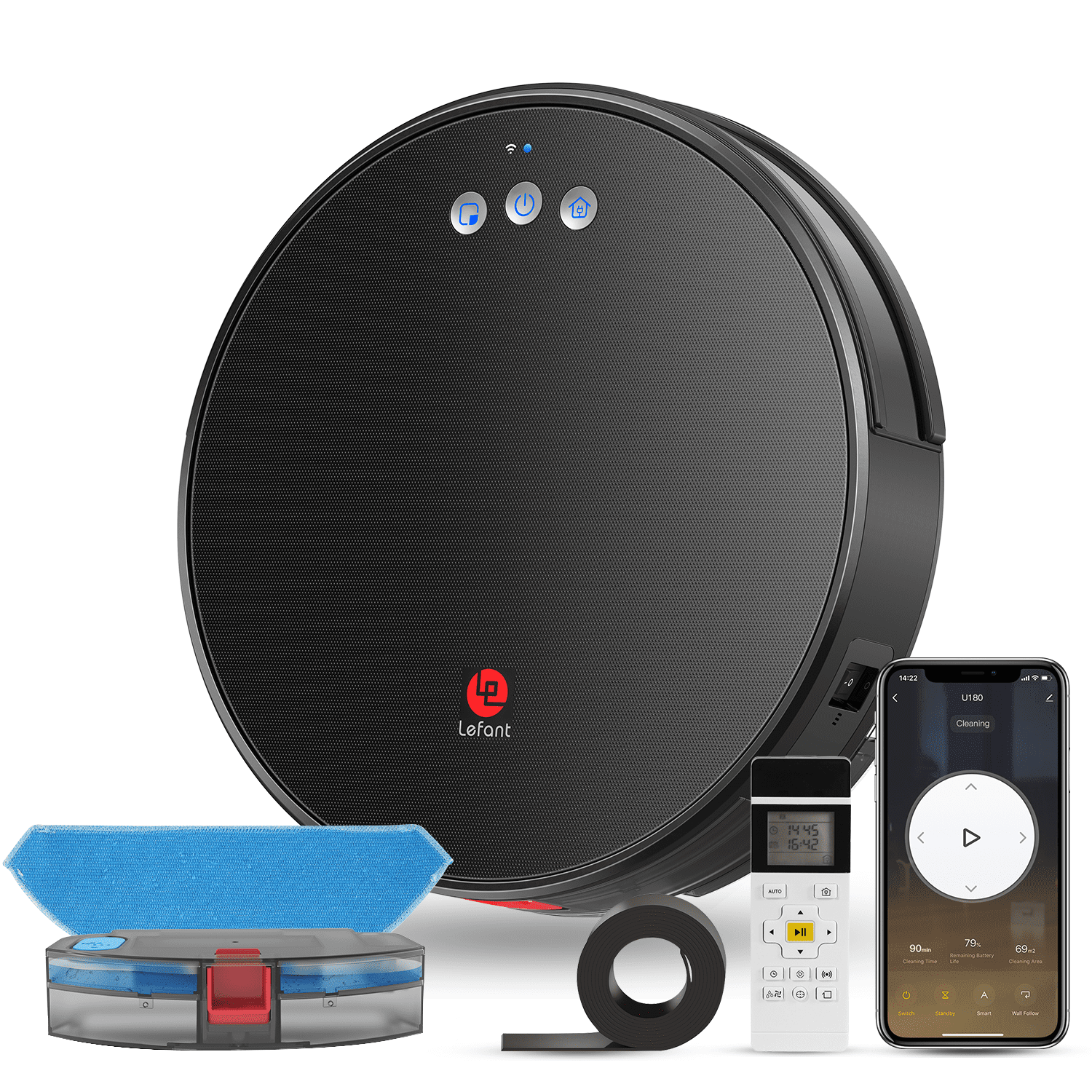 Lefant U180 Robot Vacuum Cleaner, 2in1 Floor Vacuum and Mopping