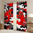 thumbnail image 2 of Manfei Gamepad Game Lovers Blackout Curtains Set of 2 (52x84 Each),Rustic Camouflage Pattern Window Curtains,Red White Gray Curtains and Drapes For Boys Kids,Ultra Soft Home Decor, 2 of 6