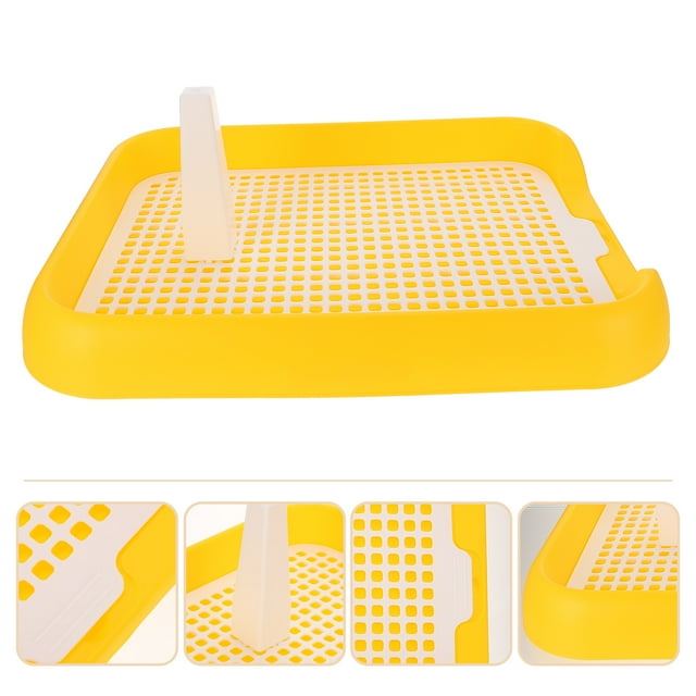 Moluckfu Entrenador De Para Perro Estable Con De Rejilla Y Material Plástico Resistente Amarillo