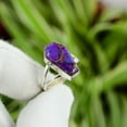 thumbnail image 3 of Solid 925 Sterling Silver Coffin Ring, Natural Purple Copper Turquoise Gemstone Ring, Statement Ring, Beautiful Handcrafted Jewelry For Women/Men, 3 of 7
