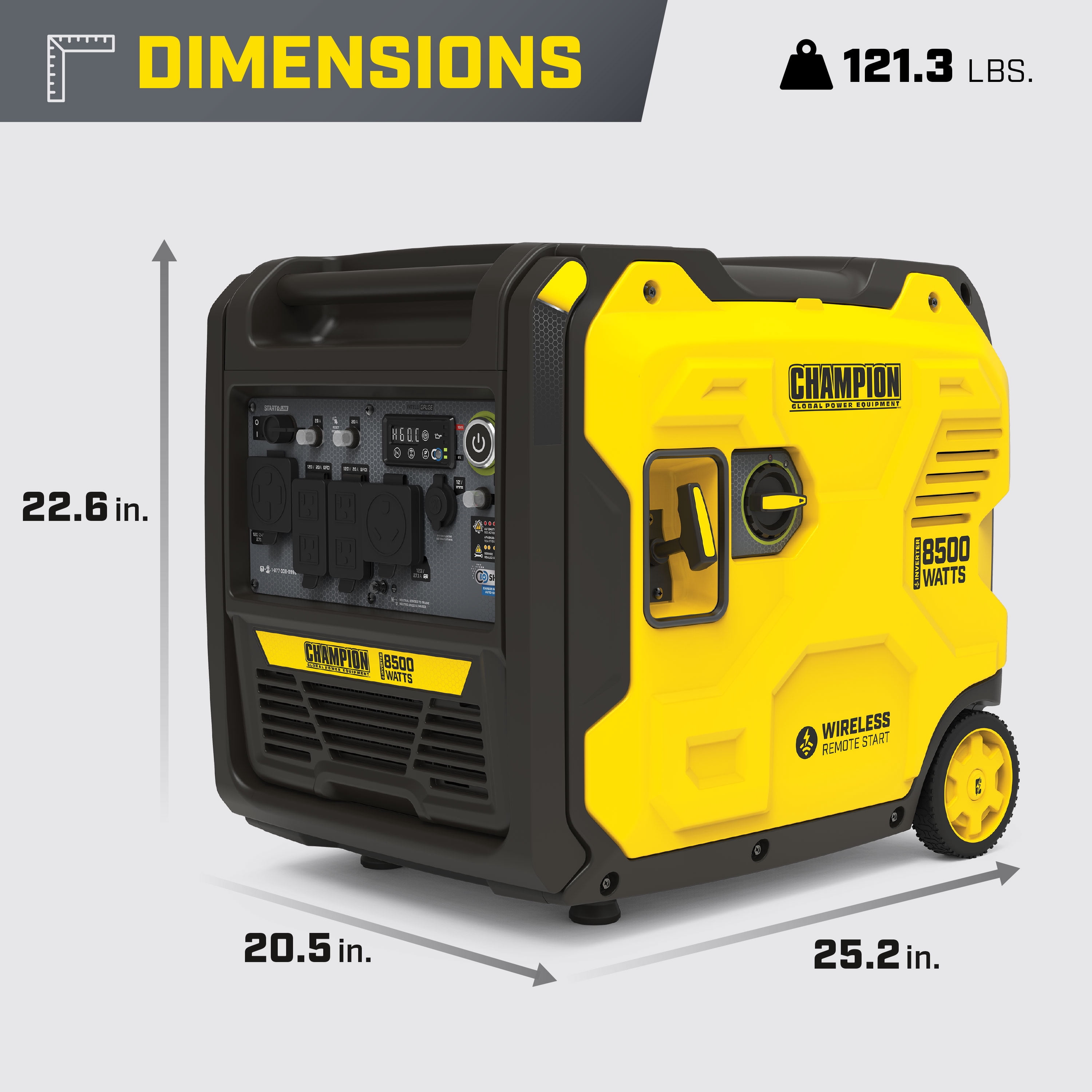 Champion Power Equipment 8500-Watt Wireless Remote Start Ultra Quiet RV Ready Portable Inverter Generator with StartLINK and CO Shield