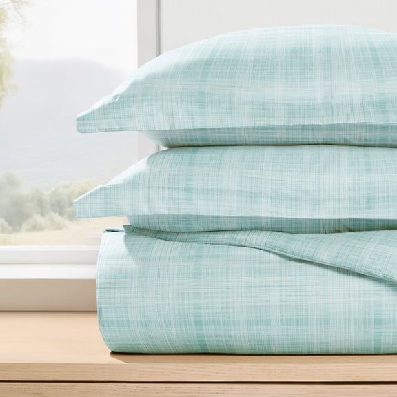 Duvet Cover Set - Ultra Soft & Breathable - Aqua Thatch for Twin Size Bedding by Comfort Canopy