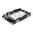 thumbnail image 4 of JINS & VICO Race Car Kids Pine Wood Full Blue with Yellow Accents Race Car Design, 4 of 9