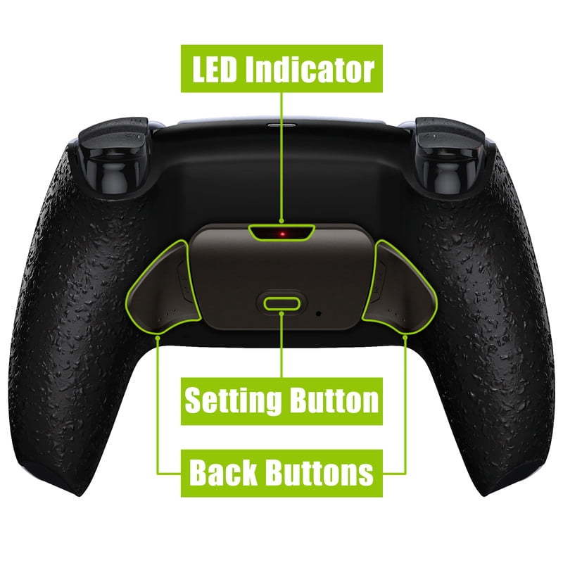 eXtremeRate Textured Black Real Metal Buttons RMB RISE V3 Remap Kit for PS5 Controller BDM-030 040 050, Upgrade Board Redesigned Bottom Shell Programable Back Buttons for PS5 Controller -NO Controller