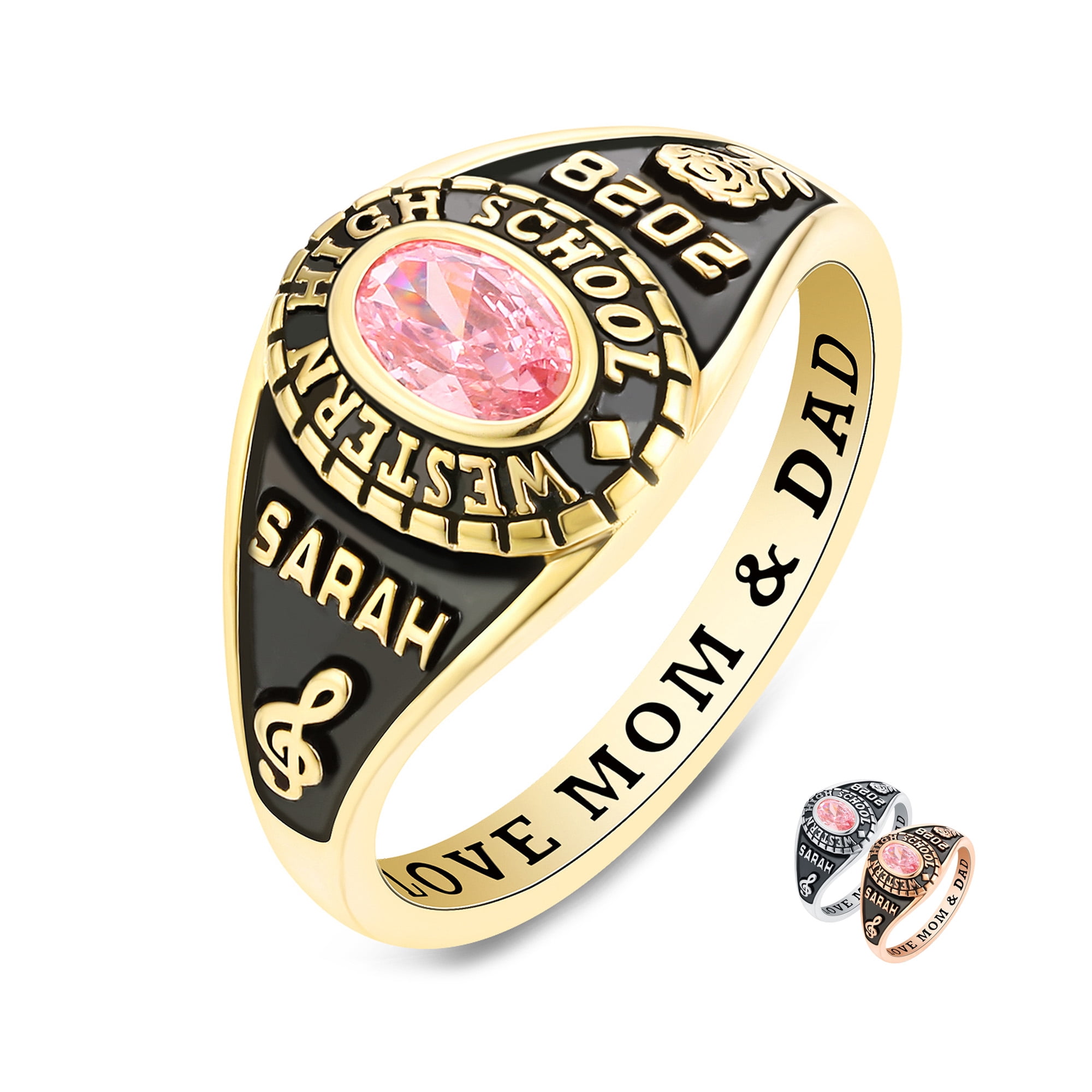Mementos Jewelry USA Customized Classic Sterling Silver Class Rings for Women High School College