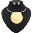 thumbnail image 1 of Conjunto de aretes de Gargantilla YONGSHENG collar de novia chapado en oro colgante redondo, 1 of 1